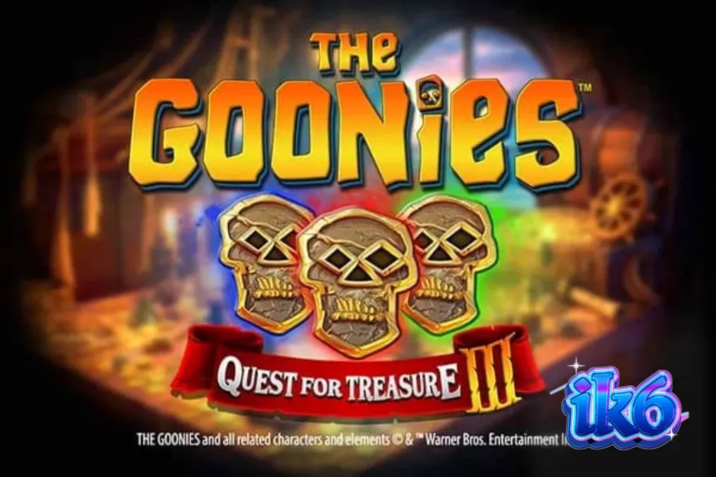 Interface do jogo The Goonies Quest for Treasure 3 com elementos de tesouro e personagens do filme.